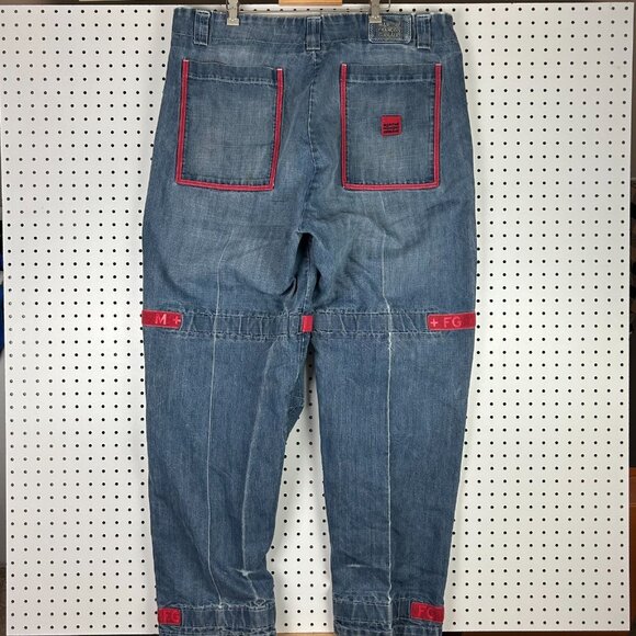 Marithe Francois Girbaud Jeans 42x34 Shuttle Tape Baggy Cargo Blue Hip Hop 90s - Picture 3 of 7